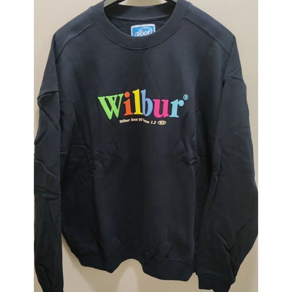 Authentic Wilbur Soot 96' Version 1.2 Blue Puff Print Cotton Crewneck NEW Med